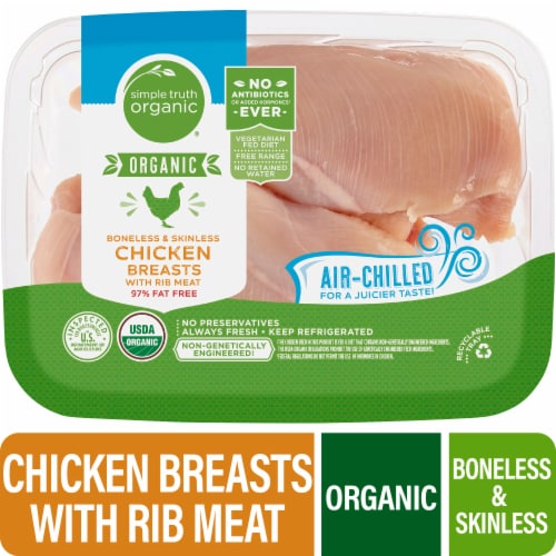 Simple Truth Organic® Boneless & Skinless Fresh Organic Chicken Breasts Perspective: front