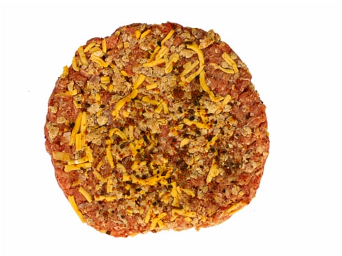 Bacon Cheddar Beef Burger Perspective: front
