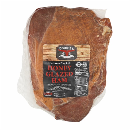Double L Naturally Hardwood Smoked Honey Glazed Bottom Round Ham Perspective: front