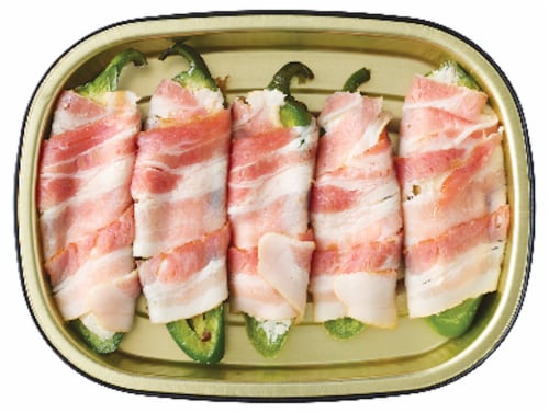 Home Chef Bacon Wrapped Jalapenos Stuffed with Cream Cheese Perspective: front