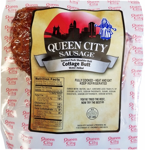 Queen City Sausage Smoked Pork Shoulder Butt  Limit 1 per Order Perspective: front