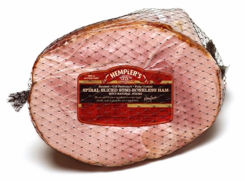 Hempler's Spiral Sliced Semi-Boneless Ham (Limit 1 at Sale Retail) Perspective: front
