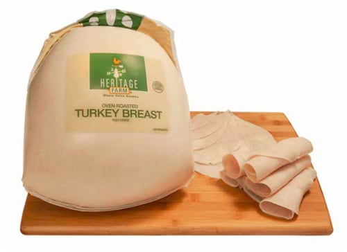 Heritage Farm™ Oven Roasted Turkey Breast Fresh Sliced Deli Meat Perspective: front