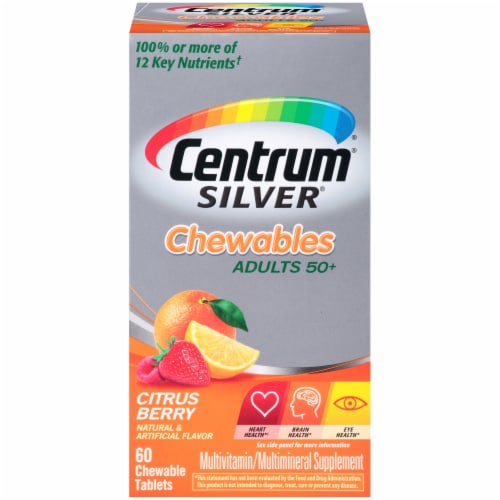 Centrum® Silver® Citrus Berry Adults 50+ Multi-Vitamin Chewable Tablets Perspective: front