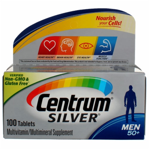 Centrum for Men 50 Plus Silver Multivitamin Perspective: front