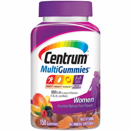 Centrum® MultiGummies® Women Natural Fruit Flavored Multivitamin & Multimineral Supplement Perspective: front