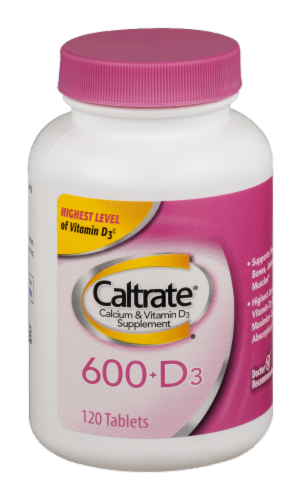 Caltrate 600 Plus Calcium Dietary Supplement Perspective: front