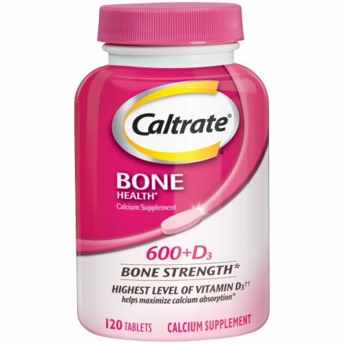 Caltrate 600+D3 Calcium and Vitamin D Supplement Tablets Perspective: front