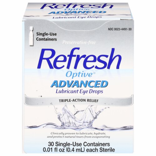 Refresh Optive® Advanced Preservative Free Triple-Action Relief Lubricant Eye Drops Perspective: front