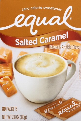 Equal Salted Caramel Zero Calorie Sweetener Packets 80 Count Perspective: front