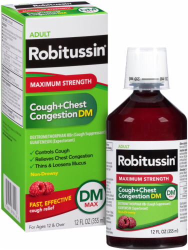 Robitussin Adult Maximum Strength Non-Drowsy Cough and Chest Congestion DM Perspective: front