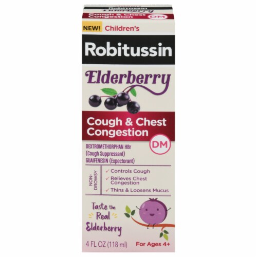 Robitussin Children's Elderberry Cough & Congestion Syrup Perspective: front