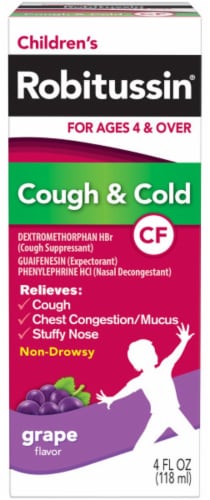 Robitussin® Children's Cough & Cold Grape Flavored Medicine Perspective: front