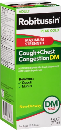 Robitussin Cough + Chest Maximum Strength Medicine Perspective: front