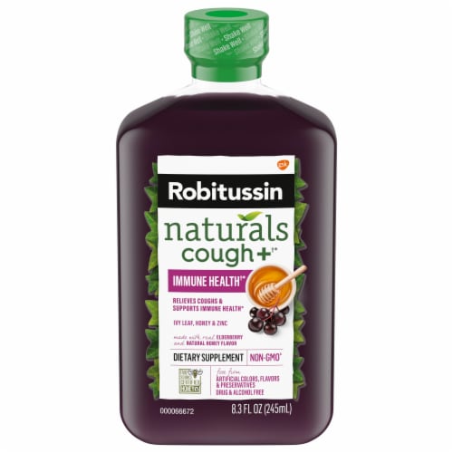 Robitussin Naturals Honey Ivy Leaf & Zinc Cough Relief Liquid Perspective: front