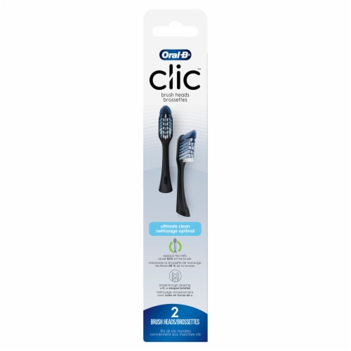 Oral-B Black Clic Toothbrush Ultimate Clean Replacement Brush Heads Perspective: front
