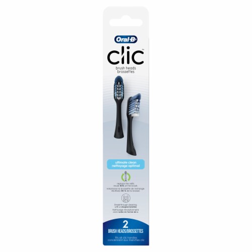 Oral-B Black Clic Toothbrush Ultimate Clean Replacement Brush Heads Perspective: front