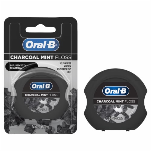 Oral-B Charcoal Infused Mint Dental Floss Perspective: front