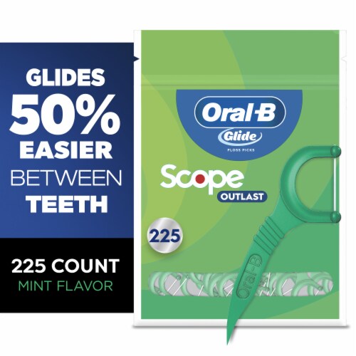 Oral-B Mint Glide with Scope Outlast Dental Floss Picks Perspective: front