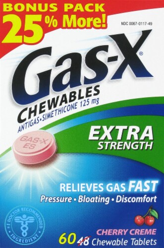 Gas-X Cherry Antacid Chewable Tablets Perspective: front