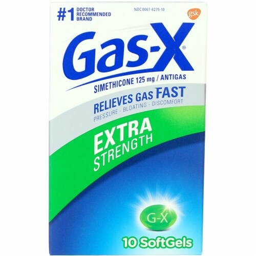 Gas-X Extra Strength Gas Relief Softgels, 10 Ct Perspective: front