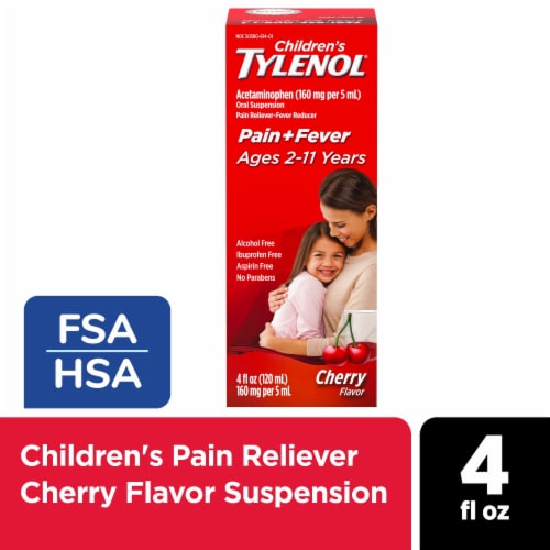 Children's Tylenol Cherry Flavor Oral Suspension Perspective: front