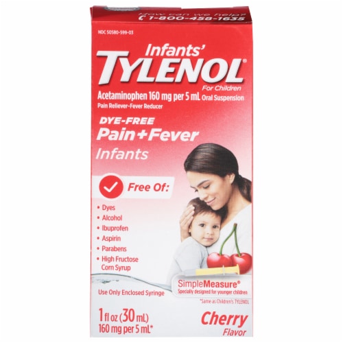 Tylenol Simple Measure 160mg Cherry Pain + Fever Infant  Acetaminophen Perspective: front