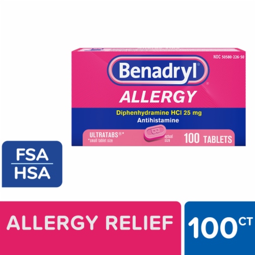 Benadryl Allergy Ultratabs Tablets Perspective: front