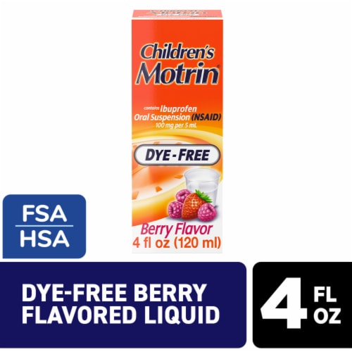 Children's Motrin Dye-Free Berry Oral Suspension Perspective: front
