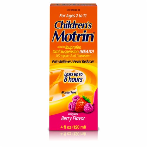 Motrin Children’s Berry Flavor Oral Suspension Ibuprofen Perspective: front