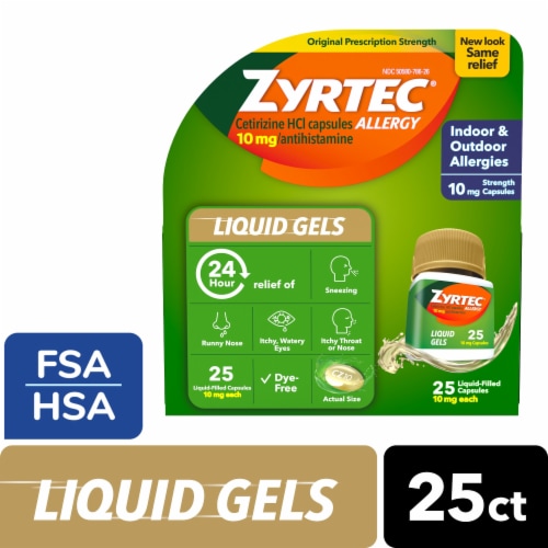 Zyrtec 24 Hour Allergy Liquid Gels Perspective: front