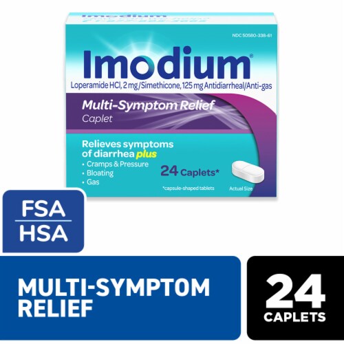 Imodium® Multi-Symptom Relief Caplets Perspective: front