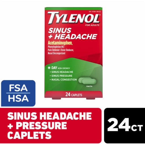 Tylenol Sinus + Headache Daytime Caplets Perspective: front