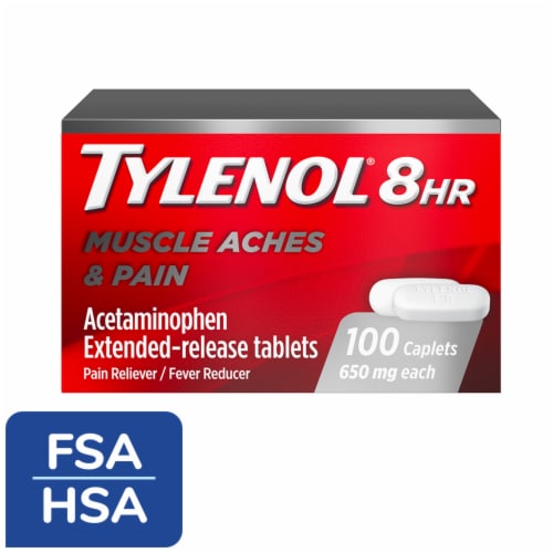 Tylenol 8 HR Muscle Aches & Pain Tablets Perspective: front