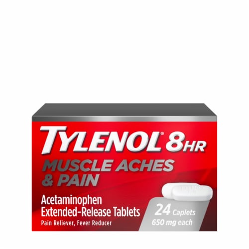 Tylenol 8 Hour Muscle Aches & Pain Tablets With Acetaminophen Perspective: front