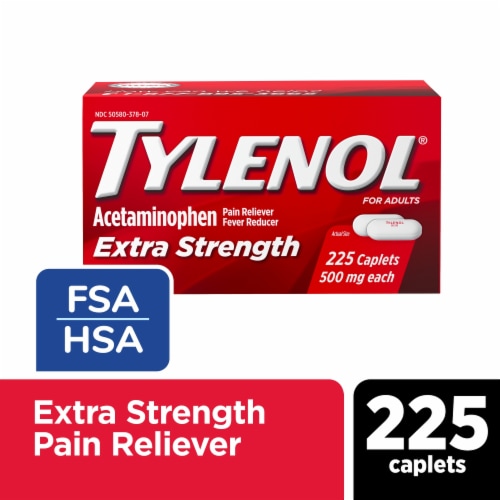 Tylenol Extra Strength 500Mg Acetaminophen Caplets, Value Size Perspective: front