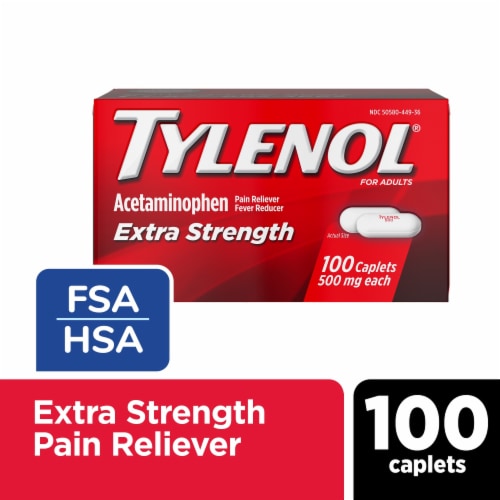 Tylenol Extra Strength 500Mg Acetaminophen Caplets, Value Size Perspective: front