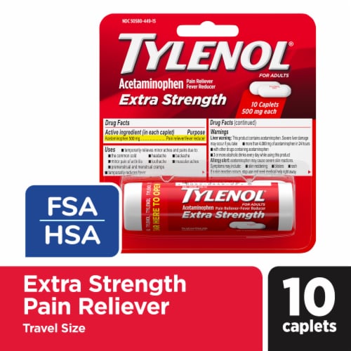 Tylenol Extra Strength 500mg Caplets, 10 ct - Kroger