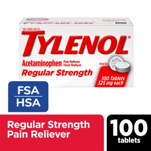 Tylenol Regular Strength Tablets With 325 Mg Acetaminophen Perspective: front