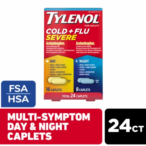 Tylenol® Day/Night Severe Cold + Flu Caplets Perspective: front