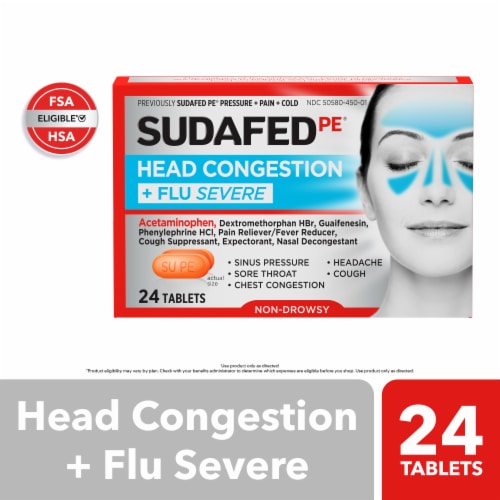 Sudafed PE® Head Congestion & Flu Severe Tablets Perspective: front