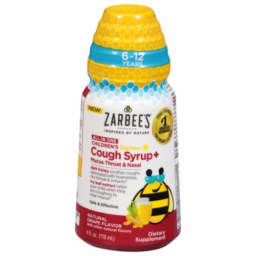 Zarbees® All-In-One Children's Daytime Grape Cough Syrup Perspective: front