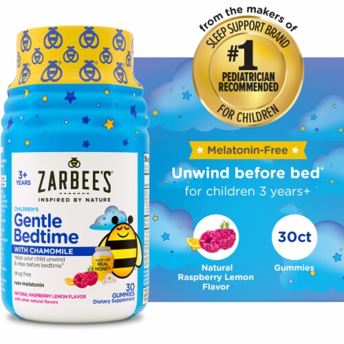 Zarbee's Gentle Bedtime Gummie Supplement Perspective: front