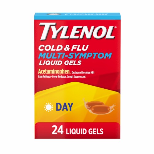 Tylenol Daytime Cold & Flu Multi-Symptom Relief Liquid Gels Perspective: front