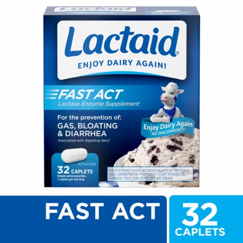 Lactaid Fast Act Lactose Intolerance Caplets Travel Size Perspective: front