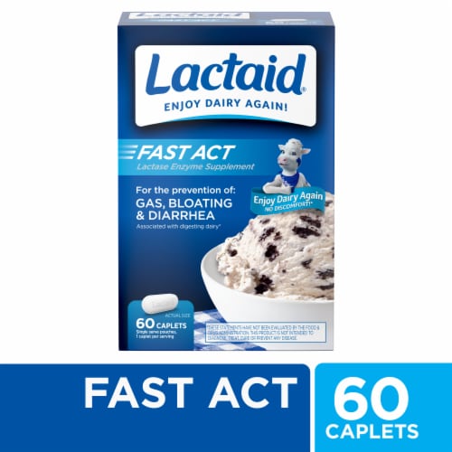 Lactaid Fast Act Lactose Intolerance Caplets Perspective: front