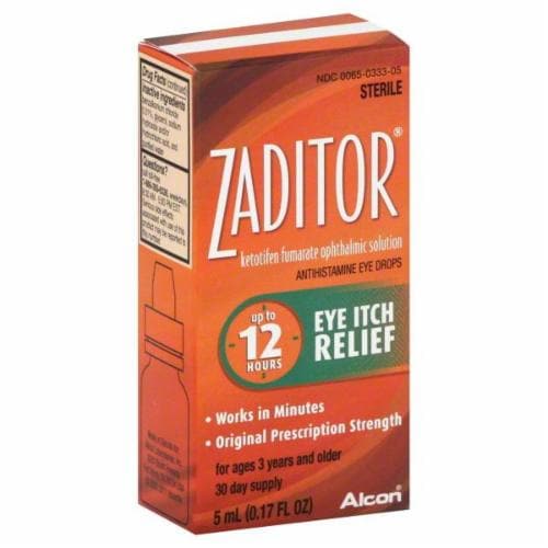 Zaditor Sterile 12 Hour Itchy Eye Relief Solution Perspective: front
