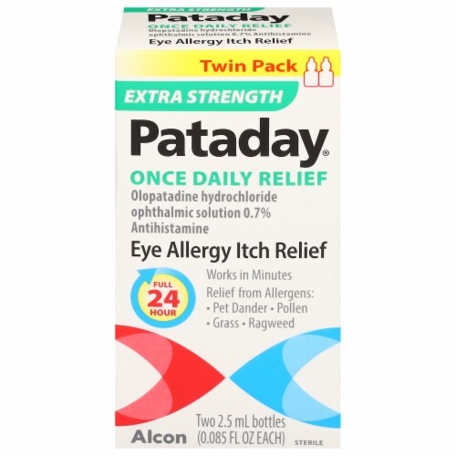 Pataday® Once Daily Extra Strength Allergy Itch Relief Eye Drops Perspective: front