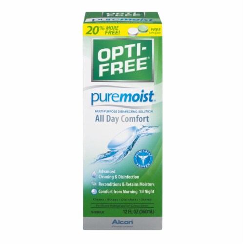 Opti-Free Puremoist Multi-Purpose Disinfecting Solution Perspective: front
