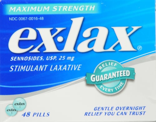 Ex-Lax Maximum Strength Stimulant Laxative Pills 25mg Perspective: front
